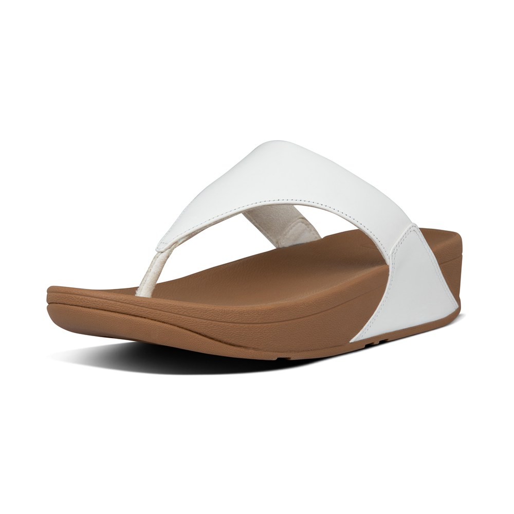 Fitflop Womens Sandals - Lulu Leather Toe-post - White - 183-GJKASM